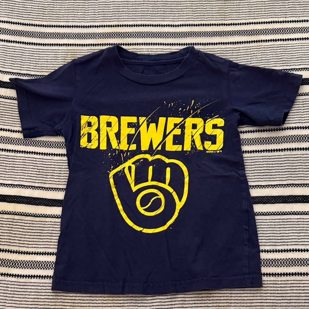 Genuine Merchandise Brewers Navy and Yellow Kids Tee
